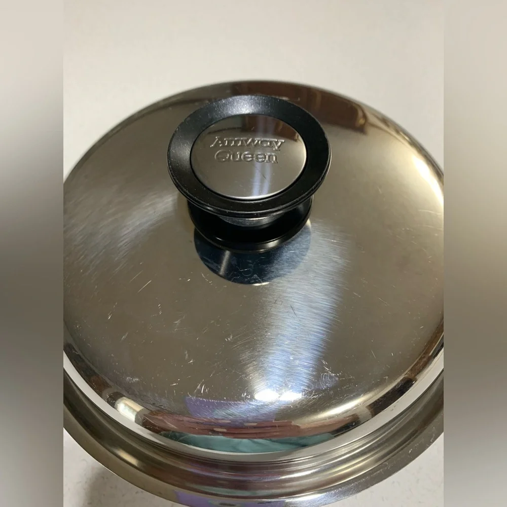 Vintage Amway Queen Multy Ply 18/8 Stainless Steel 2 Pc Cookware Set Sauté Pan